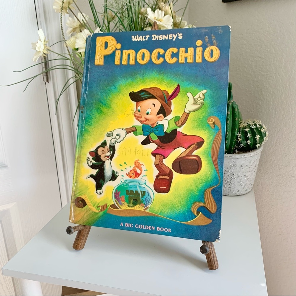 1966 Pinocchio A Big Golden Book Disney Vintage Book